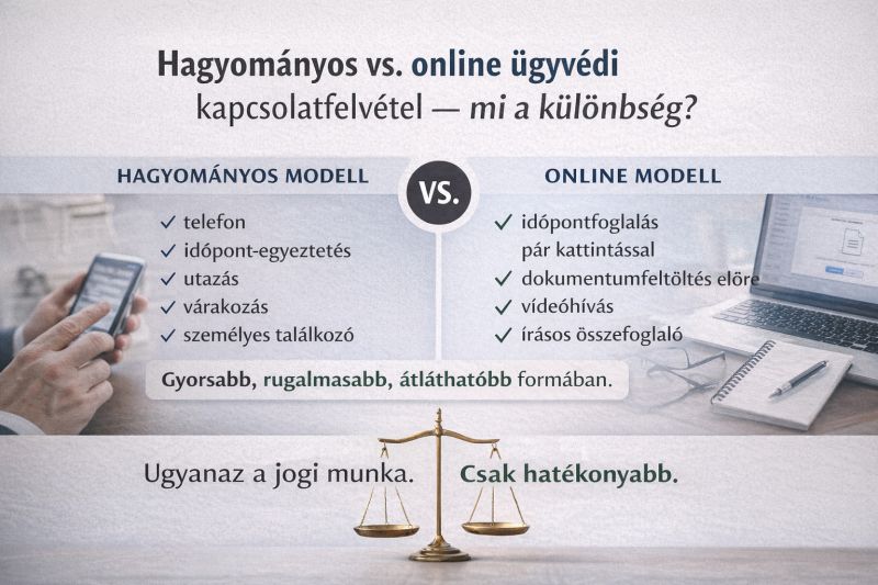 Hagyományos, vagy online ügyvédi kapcsolatfelvétel – mi a különbség?